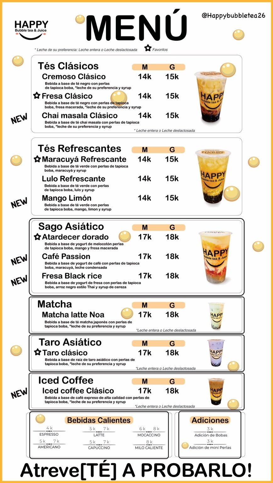 Happy bubble tea & juice - Domicilios en Fusagasugá | Otros