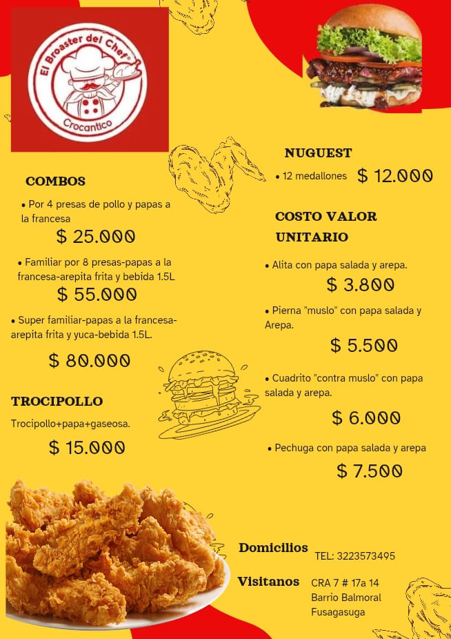 Menú El Broaster del Chef