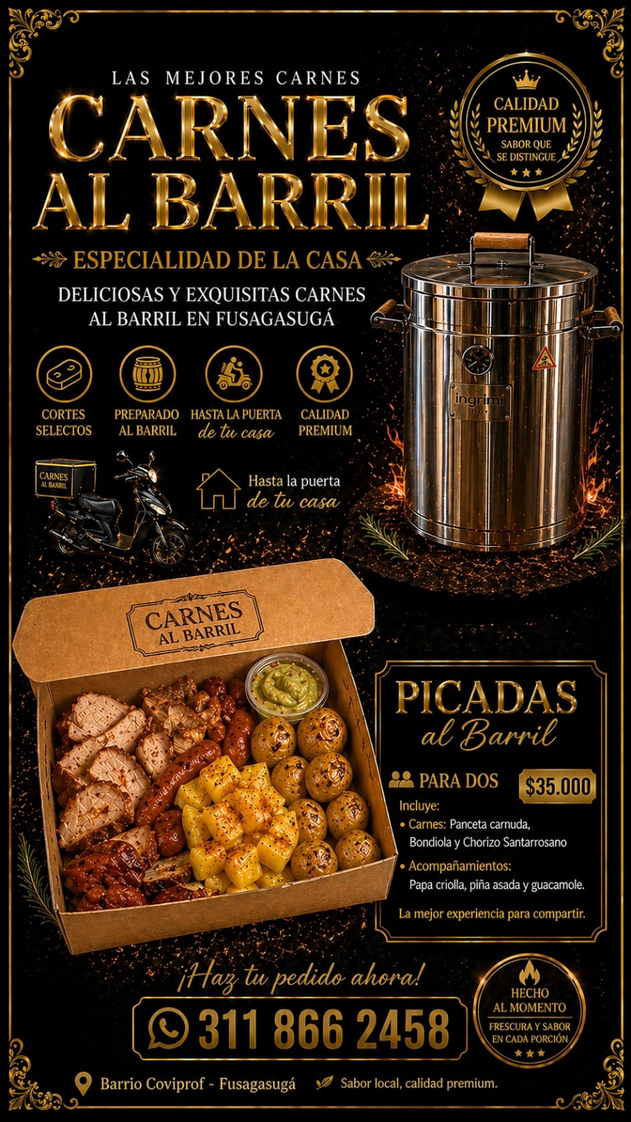 Menú Las mejores carnes al barril