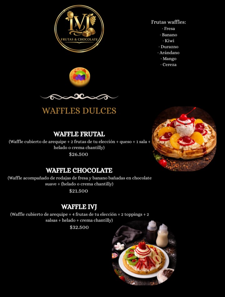 Menú Frutas y chocolates