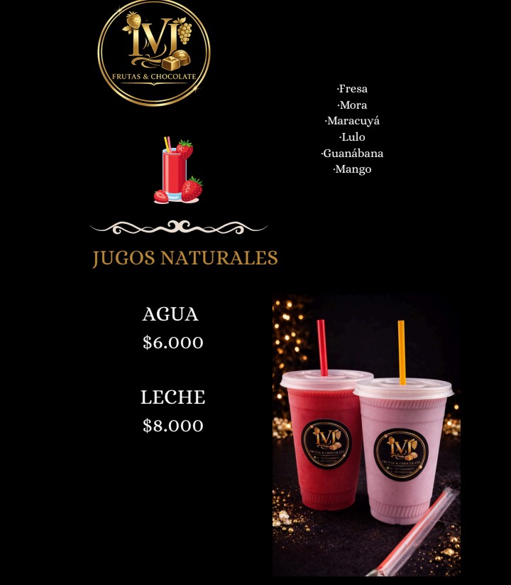 Menú Frutas y chocolates