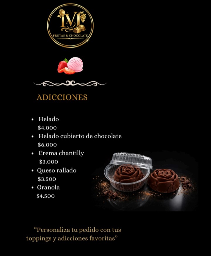 Menú Frutas y chocolates