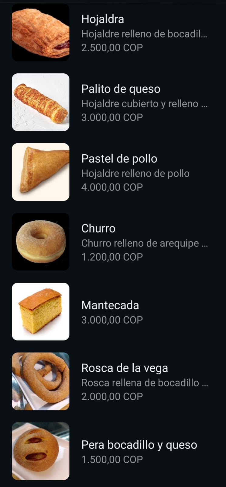 Menú Panetton san jorge