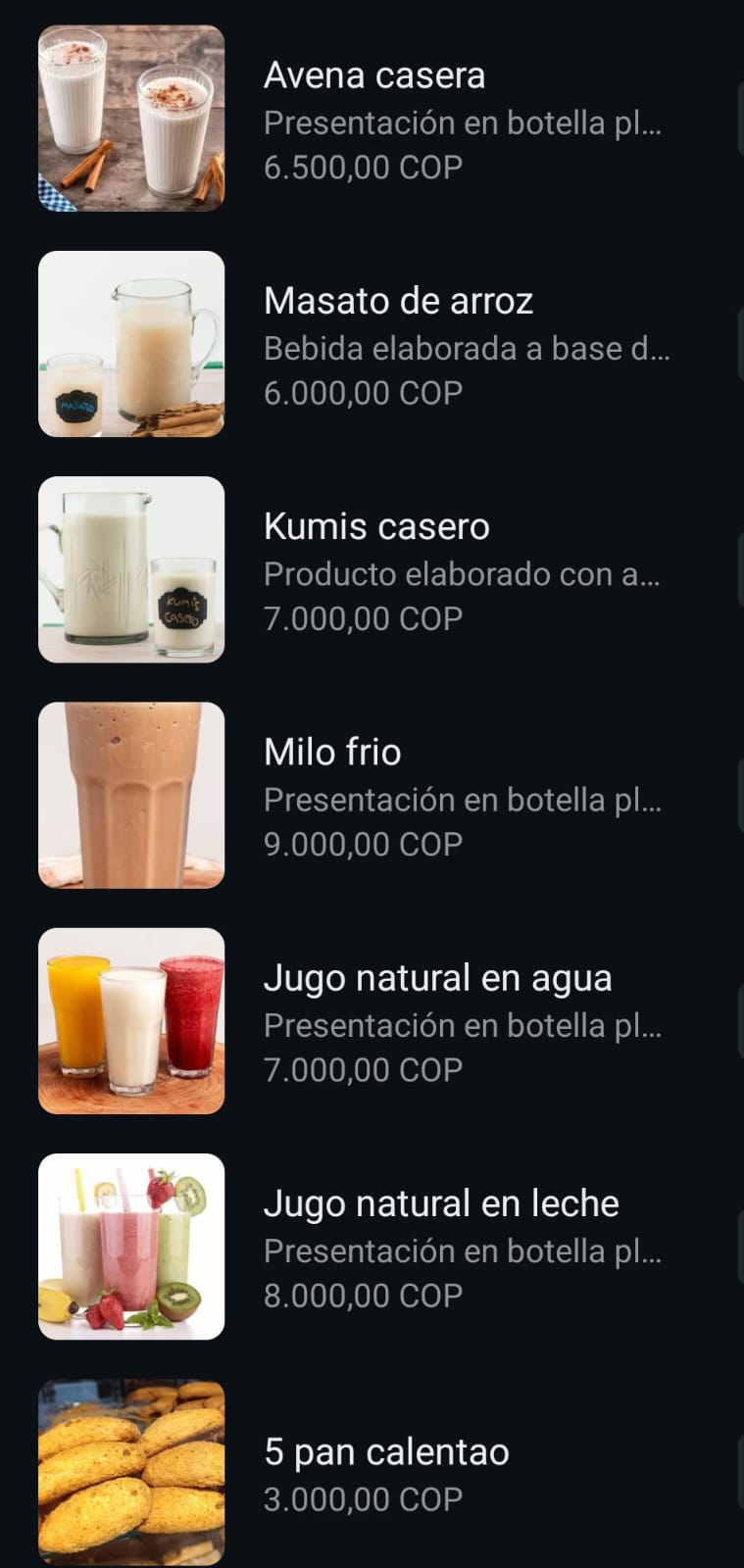 Menú Panetton san jorge