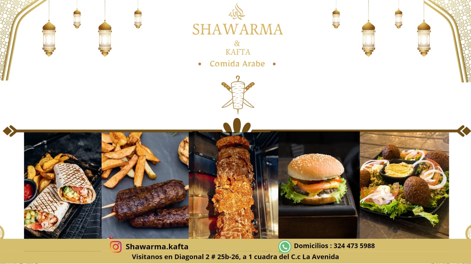 Menú Shawarma y kefla san jorge