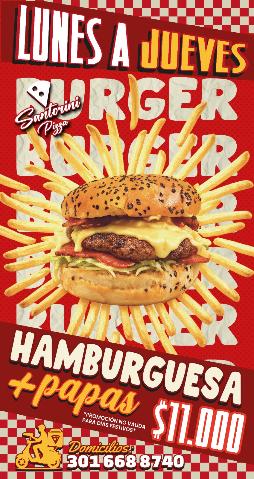 Menú Pizzería Santorini