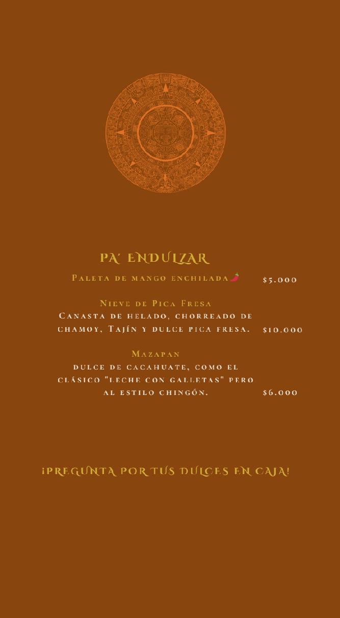 Menú La birria Chingona fusagasugá