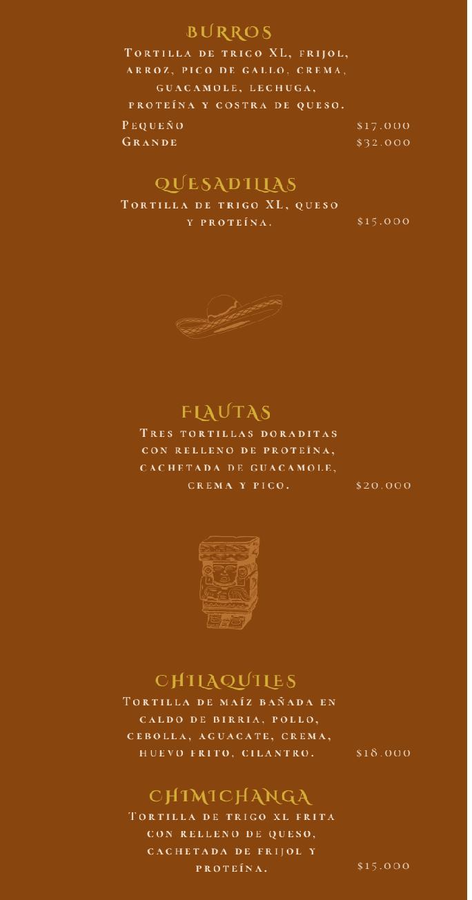 Menú La birria Chingona fusagasugá