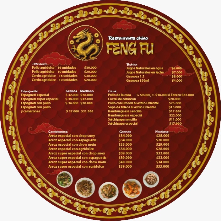 Menú Restaurante chino Feng Fu