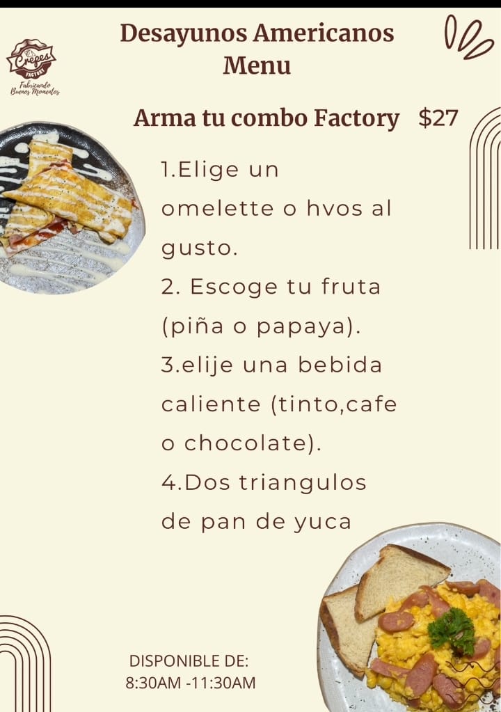 Menú Crepes factory