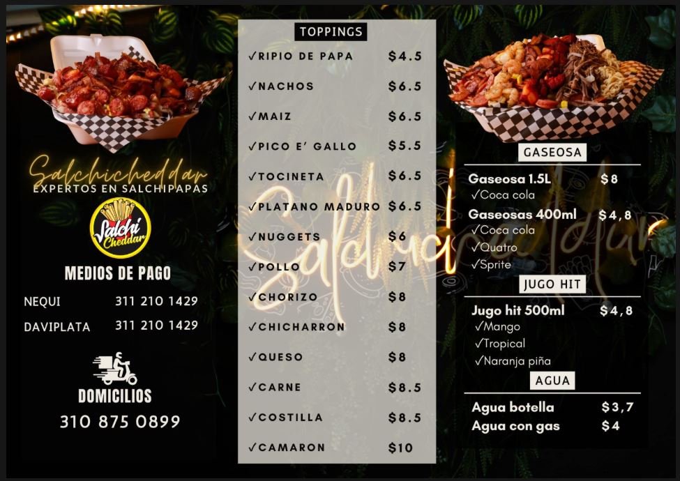 Menú Salchicheddar