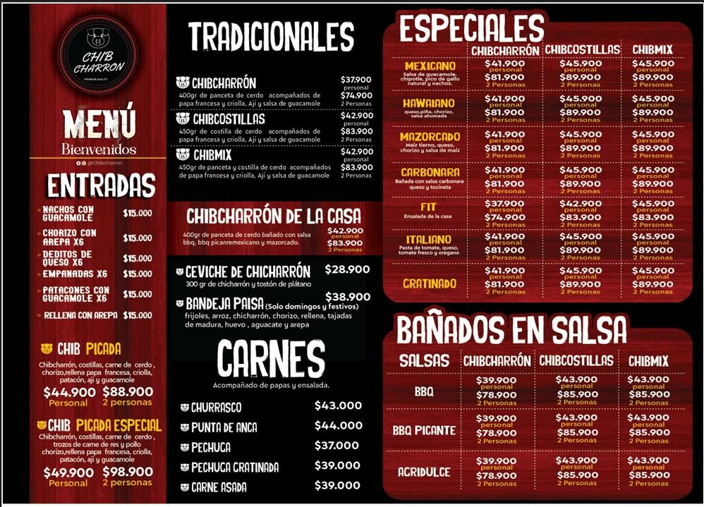 Menú Chibcharron