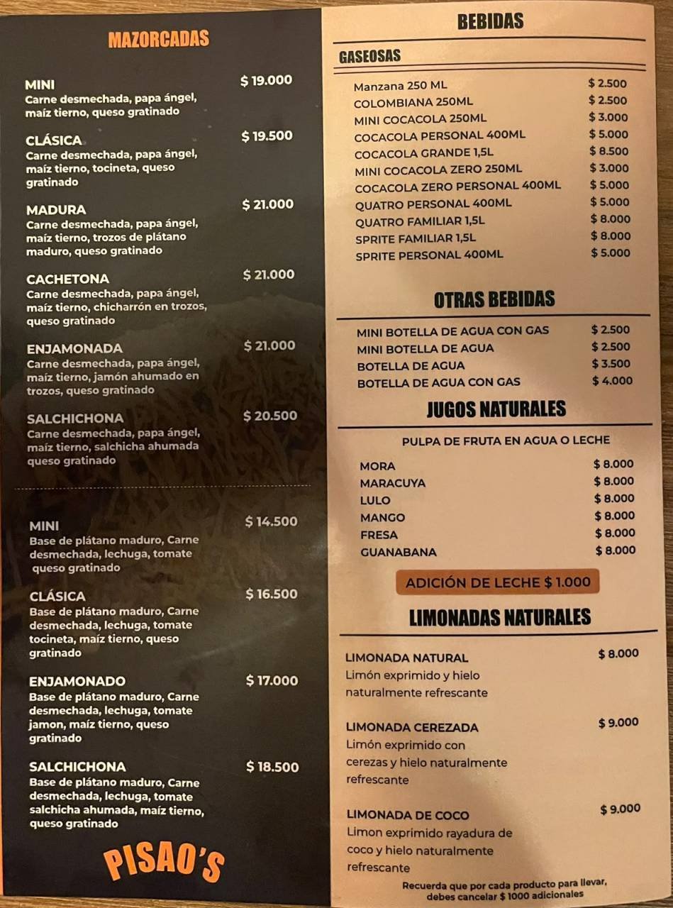 Menú Juangre burger