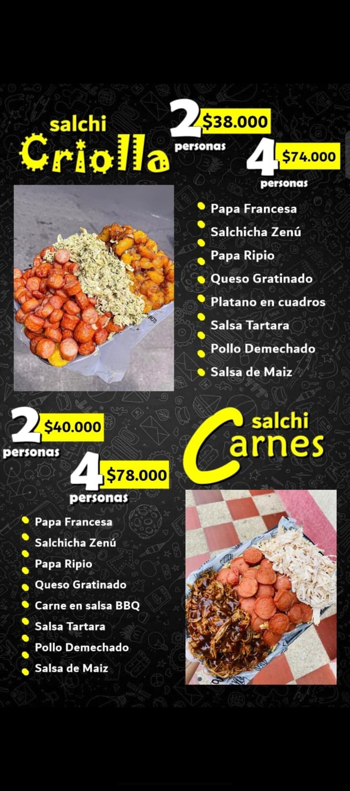 Menú Salchilocos