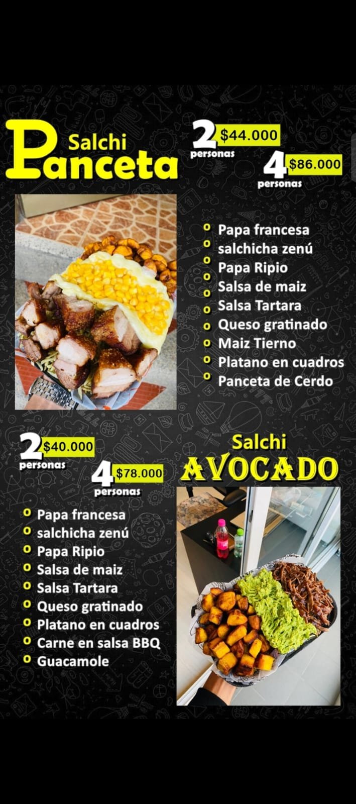 Menú Salchilocos