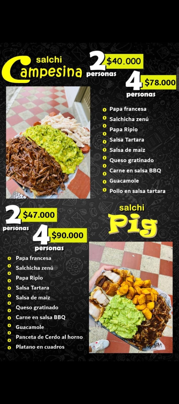 Menú Salchilocos