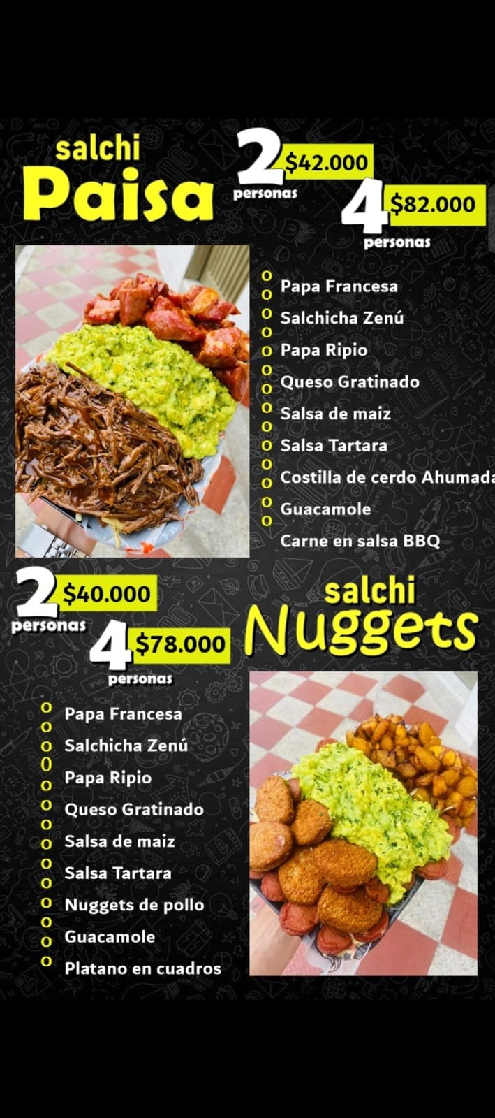 Menú Salchilocos