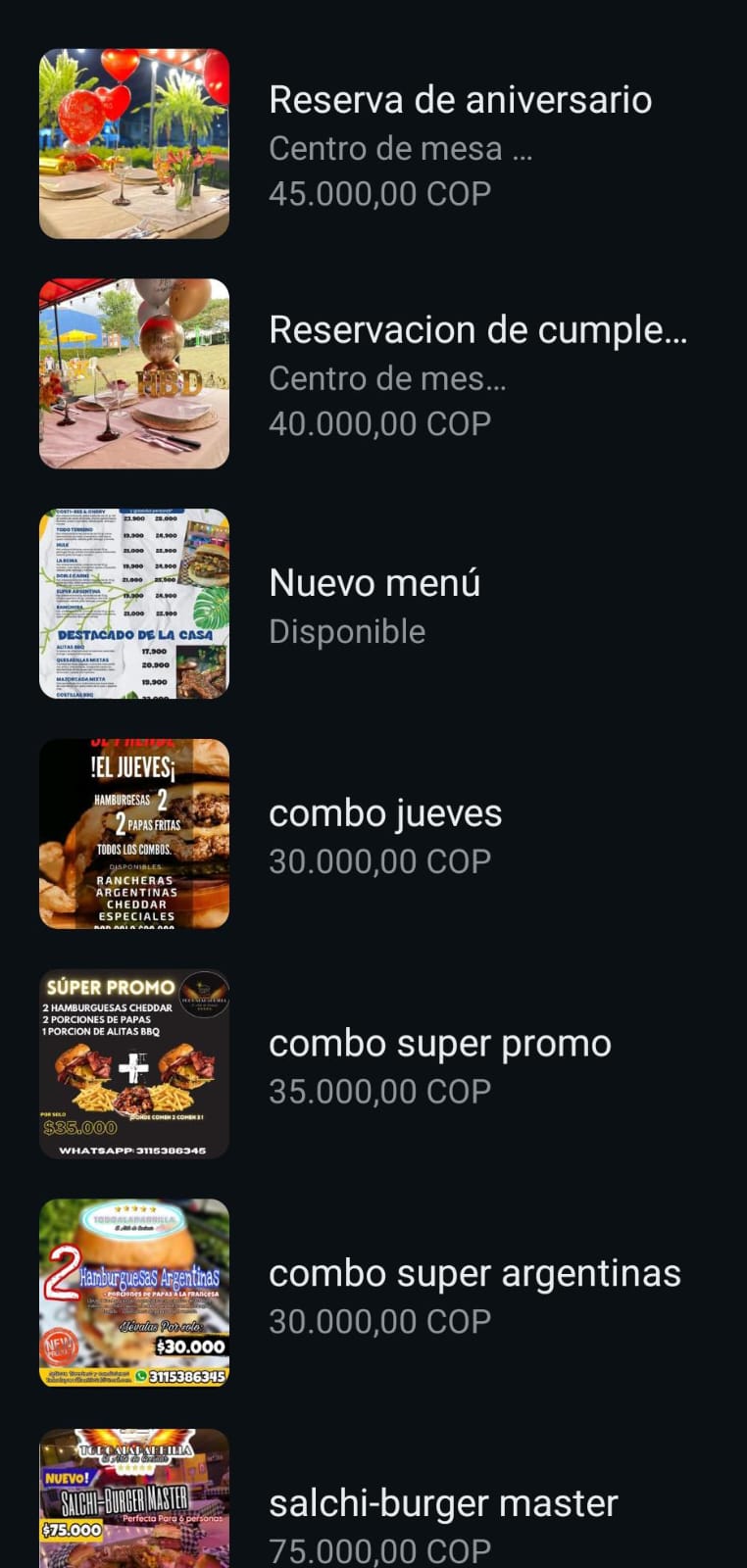 Menú Todo a la parrilla